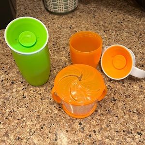 Two Munchkin cups and one snack cup